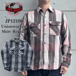 画像1: JELADO ジェラード JP12108 Unionworkers Shirt Regular ユニオンワーカーズシャツ レギュラー 定番 ネルシャツ 別注ネル生地 ヴィンテージ感 レギュラーサイズ 快適な着心地 保温性 ユーズド加工