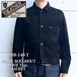 画像1: Y'2 LEATHER ワイツーレザー HSB-140-T HORSE ROUGHOUT WWII Type JACKET ホースラフアウト 大戦モデルGジャン T-BACK仕様 suede ラフアウトレザー rough out leather レザージャケット leather jacket 天然 馬革 本革 日本製 madeinjapan