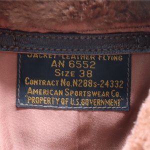 画像7: BUZZ RICKSON'S バズリクソンズ BR80661 Type AN6552 “AMERICAN SPORTSWEAR CO.” M-422Aの後継モデル ゴートスキン ARMY NAVY US 黒い酸化処理を施したジッパー 朱色の美しいライニング AMERICAN SPORTWEAR社 美しいシボ