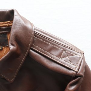 画像7: BUZZ RICKSON'S バズリクソンズ BR80659 Type A-2 “A.C. No.W535 ac 29191 BUZZ RICKSON MFG.CORP.” ブロンコ社 1942年製造モデル 陸軍航空隊 あずき色 赤褐色のラセットブラウン ステッチワーク クロスステッチ