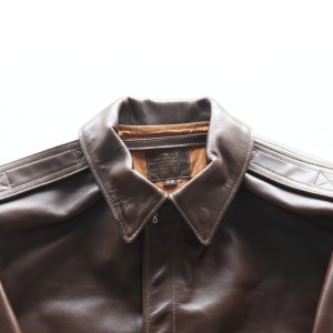 画像5: BUZZ RICKSON'S バズリクソンズ BR80659 Type A-2 “A.C. No.W535 ac 29191 BUZZ RICKSON MFG.CORP.” ブロンコ社 1942年製造モデル 陸軍航空隊 あずき色 赤褐色のラセットブラウン ステッチワーク クロスステッチ