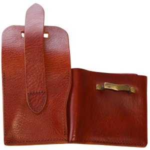 画像6: 池之端銀革店 Haru HC-536 イタリアンレザーギャルソンコンパクトウォレット 2つ折りウォレット ギャルソンコインポケット エイジング加工 サンドキャスト製 真鍮金具 オイルアップ オイルアップ 革製品 日本製