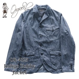 画像1: ORGUEIL オルゲイユ OR-4325 Indigo Dobby Jacket インディゴドビージャケット 1900 年代初頭 サックジャケットベース クラシックスタイル インディゴ染料 ドビーストライプ生地 エイジング ナットボタン