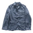 画像2: ORGUEIL オルゲイユ OR-4325 Indigo Dobby Jacket インディゴドビージャケット 1900 年代初頭 サックジャケットベース クラシックスタイル インディゴ染料 ドビーストライプ生地 エイジング ナットボタン (2)