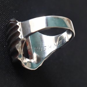 画像8: CUSHMAN クッシュマン 29380 U.S.N. SILVER RING SILVER925 米海軍シルバーリング シルバ−925 1940年代 U.S.NAVY ネイビー オニキス シンプルデザイン アールデコ調のフィン ゴツい雰囲気 指輪 リング
