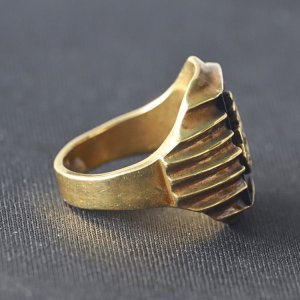 画像5: CUSHMAN クッシュマン 29381 U.S.N. BRASS RING BRASS 米海軍ブラスリング ブラス 1940年代 U.S.NAVY ネイビー オニキス シンプルデザイン アールデコ調のフィン ゴツい雰囲気 指輪 リング