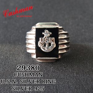 画像1: CUSHMAN クッシュマン 29380 U.S.N. SILVER RING SILVER925 米海軍シルバーリング シルバ−925 1940年代 U.S.NAVY ネイビー オニキス シンプルデザイン アールデコ調のフィン ゴツい雰囲気 指輪 リング