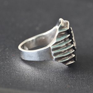 画像5: CUSHMAN クッシュマン 29380 U.S.N. SILVER RING SILVER925 米海軍シルバーリング シルバ−925 1940年代 U.S.NAVY ネイビー オニキス シンプルデザイン アールデコ調のフィン ゴツい雰囲気 指輪 リング