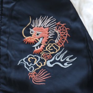 画像16: TAILOR TOYO テーラー東洋 TT15795 Mid 1950s Style Velveteen (Two-tone) × Acetate Souvenir Jacket “WHITE DRAGON” × “EAGLE” 別珍スカジャン  白龍 リバーシブル 鷲 2色の別珍生地 2トーン サテン生地 スーベニアジャケット