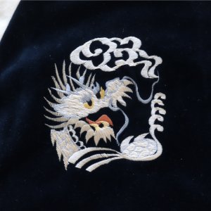画像9: TAILOR TOYO テーラー東洋 TT15795 Mid 1950s Style Velveteen (Two-tone) × Acetate Souvenir Jacket “WHITE DRAGON” × “EAGLE” 別珍スカジャン  白龍 リバーシブル 鷲 2色の別珍生地 2トーン サテン生地 スーベニアジャケット