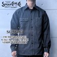 画像1: SUGAR CANE シュガーケーン SC29585 FICTION ROMANCE 8.5oz. BLACK WABASH STRIPE WORK SHIRT ブラックウォバッシュ ストライプワークシャツ ブラックの硫化染料でベース ドットストライプ ヴィンテージウェア (1)