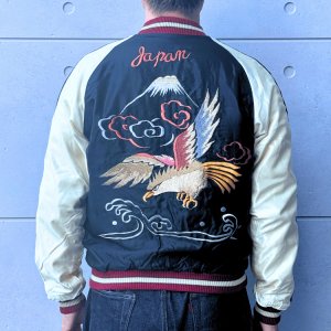 画像5: TAILOR TOYO テーラー東洋 TT15795 Mid 1950s Style Velveteen (Two-tone) × Acetate Souvenir Jacket “WHITE DRAGON” × “EAGLE” 別珍スカジャン  白龍 リバーシブル 鷲 2色の別珍生地 2トーン サテン生地 スーベニアジャケット
