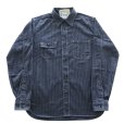 画像4: SUGAR CANE シュガーケーン SC29585 FICTION ROMANCE 8.5oz. BLACK WABASH STRIPE WORK SHIRT ブラックウォバッシュ ストライプワークシャツ ブラックの硫化染料でベース ドットストライプ ヴィンテージウェア