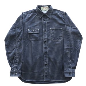 画像3: SUGAR CANE シュガーケーン SC29585 FICTION ROMANCE 8.5oz. BLACK WABASH STRIPE WORK SHIRT ブラックウォバッシュ ストライプワークシャツ ブラックの硫化染料でベース ドットストライプ ヴィンテージウェア