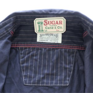 画像12: SUGAR CANE シュガーケーン SC29585 FICTION ROMANCE 8.5oz. BLACK WABASH STRIPE WORK SHIRT ブラックウォバッシュ ストライプワークシャツ ブラックの硫化染料でベース ドットストライプ ヴィンテージウェア