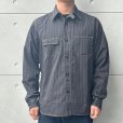 画像2: SUGAR CANE シュガーケーン SC29585 FICTION ROMANCE 8.5oz. BLACK WABASH STRIPE WORK SHIRT ブラックウォバッシュ ストライプワークシャツ ブラックの硫化染料でベース ドットストライプ ヴィンテージウェア (2)