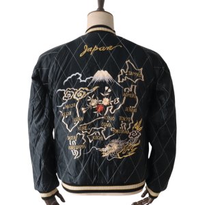 画像5: TAILOR TOYO テーラー東洋 TT15792-128 Mid 1950s Style Velveteen Souvenir Jacket “ROARING TIGER” × “JAPAN MAP” 別珍スーベニアジャケット 別珍 スカジャン 虎 日本地図リバーシブル 2トーン サテン生地 スーベニアジャケット 刺繍