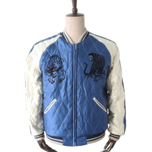 画像4: TAILOR TOYO テーラー東洋 TT15792-138 Mid 1950s Style Velveteen Souvenir Jacket “WHITE DRAGON” × “BLACK EAGLE” 別珍スーベニアジャケット 別珍 スカジャン 白龍 黒鷲リバーシブル 2トーン サテン生地 スーベニアジャケット 刺繍