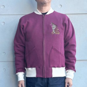 画像4: CUSHMAN クッシュマン 26386 SWEAT SOUVENIR JACKET KING COBRA スウェット スーベニア ジャケット キングコブラ スウェット フルジップ カーディガン スーベニアジャケット アウター ライトアウター キングコブラ 刺繍