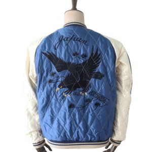画像5: TAILOR TOYO テーラー東洋 TT15792-138 Mid 1950s Style Velveteen Souvenir Jacket “WHITE DRAGON” × “BLACK EAGLE” 別珍スーベニアジャケット 別珍 スカジャン 白龍 黒鷲リバーシブル 2トーン サテン生地 スーベニアジャケット 刺繍