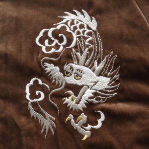 画像8: TAILOR TOYO テーラー東洋 TT15792-138 Mid 1950s Style Velveteen Souvenir Jacket “WHITE DRAGON” × “BLACK EAGLE” 別珍スーベニアジャケット 別珍 スカジャン 白龍 黒鷲リバーシブル 2トーン サテン生地 スーベニアジャケット 刺繍