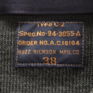 画像6: BUZZ RICKSON'S バズリクソンズ BR90259 Type C-2 “BUZZ RICKSON MFG. CO.” C-2 セーター ミリタリー フライトジャケットインナー A-2インナー U.S.ARMY AIR FORCES 米陸軍航空隊