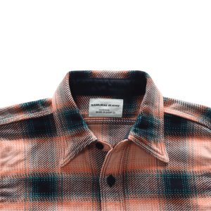 画像5: SAMURAI JEANS サムライジーンズ SIN25-01 ロープインディゴヘビーネルワークシャツ ネルシャツ  チェックシャツ 長袖シャツ 