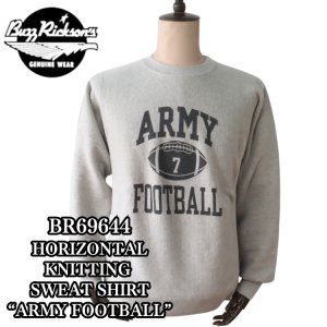 画像1: BUZZ RICKSON'S バズリクソンズ BR69644 HORIZONTAL KNITTING SWEAT SHIRT “ARMY FOOTBALL” ホリゾンタル・ニッティング スウェットシャツ スウェット ARMY フットボール ミリタリー