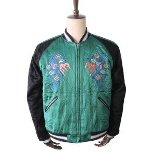画像4: TAILOR TOYO テーラー東洋 TT15809-119 Mid 1950s Style Velveteen × Acetate Quilted Souvenir Jacket “Stencil Paint” TOYO ENTERPRISE 60th Anniversary Special Edition “TIGER HEAD” × “EAGLE” 別珍スカジャン 白虎 鷲 リバーシブル スーベニアジャケット 刺繍 東洋エンタープライズ60周年記念 スペシャルエディション
