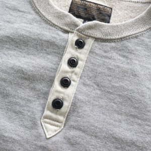 画像7: DELUXEWARE デラックスウエア S106-00 OPEN NECK オープンネック ヘンリーネック スウェット 20oz HEAVY KNIT 最高密度スウェット ヘンリーネックモデル しっかりとした質感 高保温性 限界密度の極厚吊裏毛 裏起毛 日本製