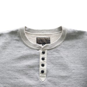 画像5: DELUXEWARE デラックスウエア S106-00 OPEN NECK オープンネック ヘンリーネック スウェット 20oz HEAVY KNIT 最高密度スウェット ヘンリーネックモデル しっかりとした質感 高保温性 限界密度の極厚吊裏毛 裏起毛 日本製