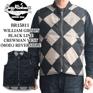 画像1: BUZZ RICKSON'S バズリクソンズ BR15811 WILLIAM GIBSON COLLECTION BLACK LINE CREWMAN VEST (MOD.) REVERSIBLE ウィリアムギブソンコレクション ブラックラインクルーマンベスト リバーシブル ベスト リバーシブル ラインクルーマン ミリタリー 小説家 ウィリアムギブソン ブラックシリーズ