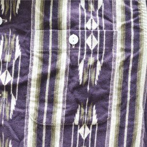 画像9: CUSHMAN クッシュマン 25708 NATIVE PURINT NEL OPEN COLLAR SHIRTS ネイティブプリントネルオープンカラーシャツ ネルシャツ ネイティブプリント 長袖シャツ