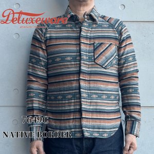 画像1: DELUXEWARE デラックスウエア 7649C NATIVE BORDER ネイティブボーダー ヘビーネルシャツ ネルシャツ ネイティブボーダーネルシャツ ヘビーネル