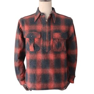 画像2: CUSHMAN クッシュマン 25706 COTTON TWEED CHECK HALF ZIP WORK SHIRTS コットンツイードチェックハーフジップワークシャツ オンブレチェック ハーフジップ チェックシャツ 長袖シャツ