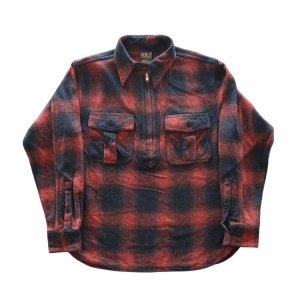 画像4: CUSHMAN クッシュマン 25706 COTTON TWEED CHECK HALF ZIP WORK SHIRTS コットンツイードチェックハーフジップワークシャツ オンブレチェック ハーフジップ チェックシャツ 長袖シャツ