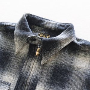 画像16: CUSHMAN クッシュマン 25706 COTTON TWEED CHECK HALF ZIP WORK SHIRTS コットンツイードチェックハーフジップワークシャツ オンブレチェック ハーフジップ チェックシャツ 長袖シャツ