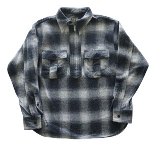 画像15: CUSHMAN クッシュマン 25706 COTTON TWEED CHECK HALF ZIP WORK SHIRTS コットンツイードチェックハーフジップワークシャツ オンブレチェック ハーフジップ チェックシャツ 長袖シャツ