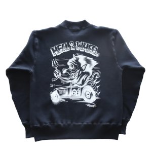画像11: CUSHMAN クッシュマン x TOP トップ 26386T TOP別注 FULL ZIP SWEAT "HELL ON WHEEL" フルジップスウェット 裏起毛 DEVIL プリント エアブラシ アートワーク