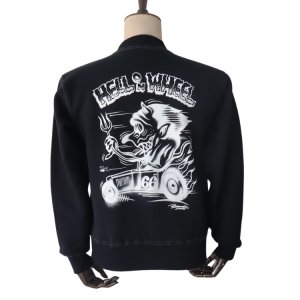 画像3: CUSHMAN クッシュマン x TOP トップ 26386T TOP別注 FULL ZIP SWEAT "HELL ON WHEEL" フルジップスウェット 裏起毛 DEVIL プリント エアブラシ アートワーク