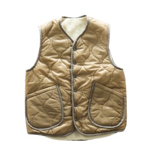 画像2: CUSHMAN クッシュマン 21500 QUILTING & FUR REVERSIBLE VEST キルティングアンドファー リバーシブルベスト ミリタリー キルトベスト アクリルファーリバーシブル インナーベスト アウターベスト