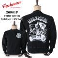 CUSHMAN クッシュマン 26901P PRINT  SET IN SLEEVE SWEAT HELL ON WHEEL プリントセットインスリーブスウェット トレーナー スウェット 裏起毛 DEVIL プリント エアブラシ アートワーク