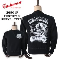 CUSHMAN クッシュマン 26901P PRINT  SET IN SLEEVE SWEAT HELL ON WHEEL プリントセットインスリーブスウェット トレーナー スウェット 裏起毛 DEVIL プリント エアブラシ アートワーク