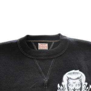 画像4: CUSHMAN クッシュマン 26901P PRINT  SET IN SLEEVE SWEAT HELL ON WHEEL プリントセットインスリーブスウェット トレーナー スウェット 裏起毛 DEVIL プリント エアブラシ アートワーク