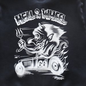 画像13: CUSHMAN クッシュマン x TOP トップ 26386T TOP別注 FULL ZIP SWEAT "HELL ON WHEEL" フルジップスウェット 裏起毛 DEVIL プリント エアブラシ アートワーク