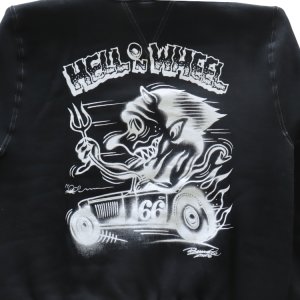 画像12: CUSHMAN クッシュマン 26901P PRINT  SET IN SLEEVE SWEAT HELL ON WHEEL プリントセットインスリーブスウェット トレーナー スウェット 裏起毛 DEVIL プリント エアブラシ アートワーク