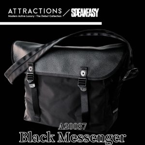 画像1: ATTRACTIONS アトラクションズ x SPEAKEASY スピークイージー Black Messenger ブラックメッセンジャー ショルダーバッグ 斜めがけバッグ メンズ 大容量 コラボレーション