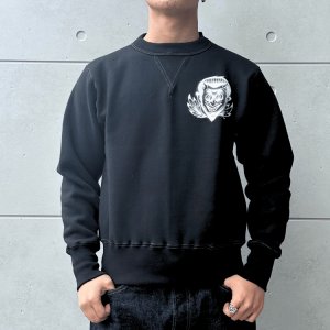 画像2: CUSHMAN クッシュマン 26901P PRINT  SET IN SLEEVE SWEAT HELL ON WHEEL プリントセットインスリーブスウェット トレーナー スウェット 裏起毛 DEVIL プリント エアブラシ アートワーク