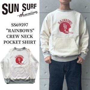 画像1: SUN SURF サンサーフ SS69597 "RAINBOWS" CREW NECK POCKET SWEAT クルーネックポケットスウェット カンガルーポケット付きスウェット レインボーズ フットボール