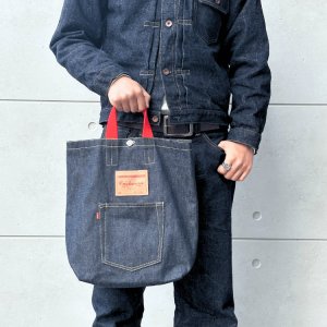画像2: CUSHMAN クッシュマン 13.5oz XX DENIM TOTE BAG デニムトートバッグ 29371 デニム生地 カバン 鞄 コットン
